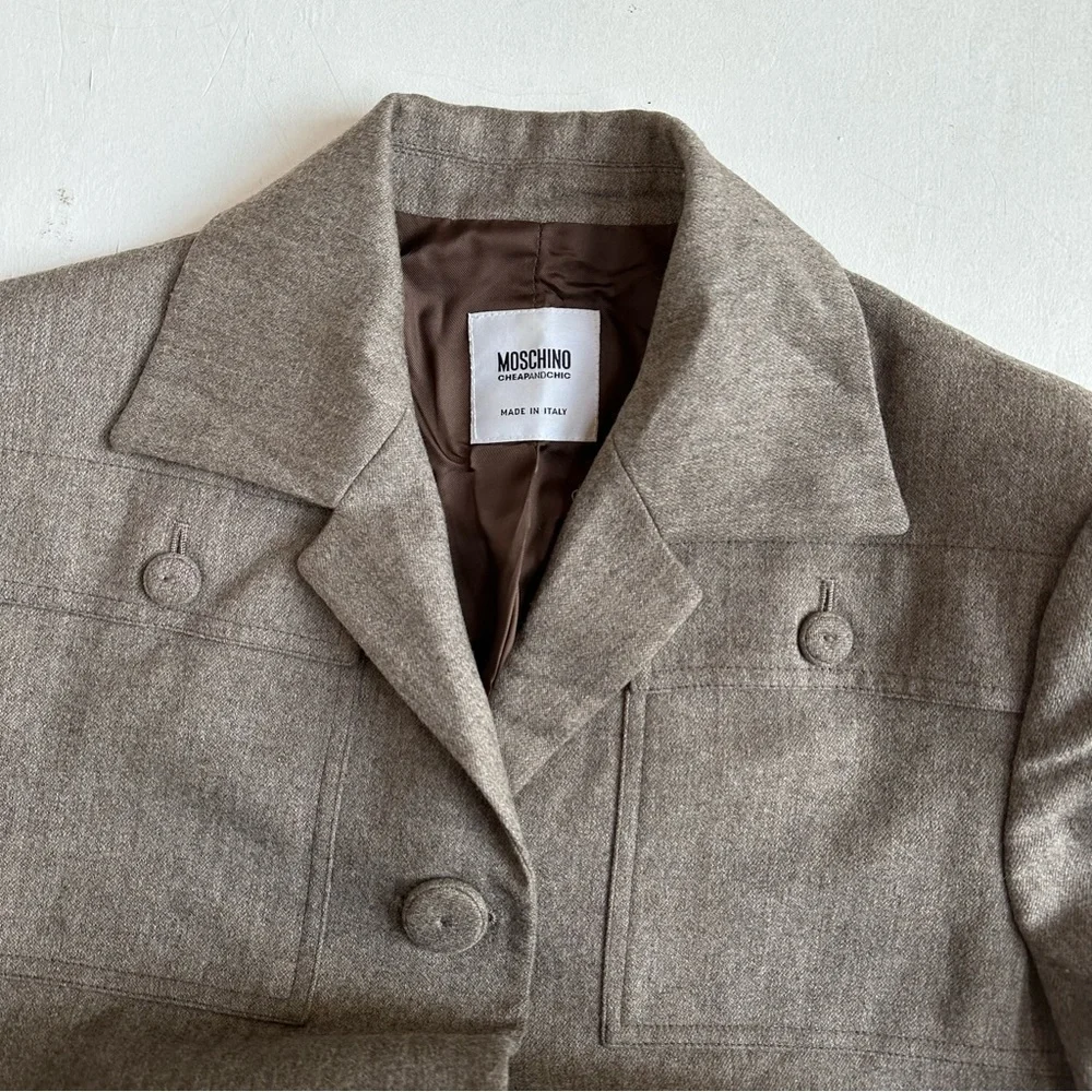 Moschino Cheap & Chic Wool Belted Blazer Jacket - Picture 4 of 7